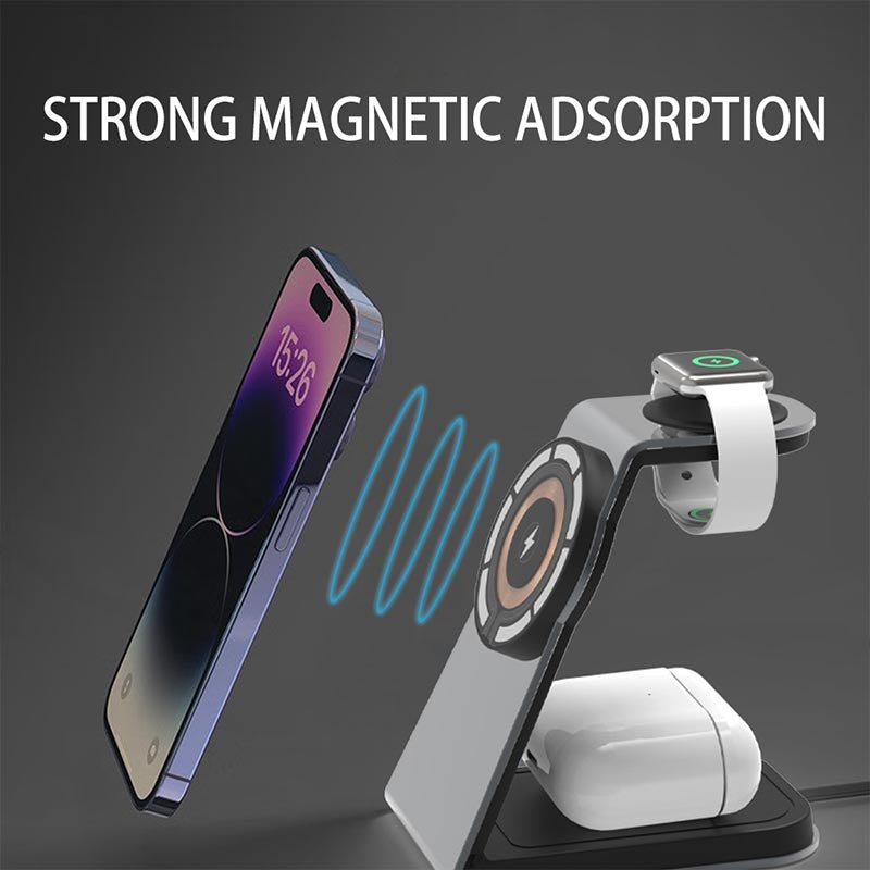 Lito Wireless Charging Station – 3-in-1 Fast Charger for Phone, Watch & AirPods