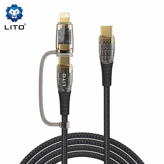 LITO LD12 2-in-1 Crystal Fast Charge Cable (Type-C & Lightning)