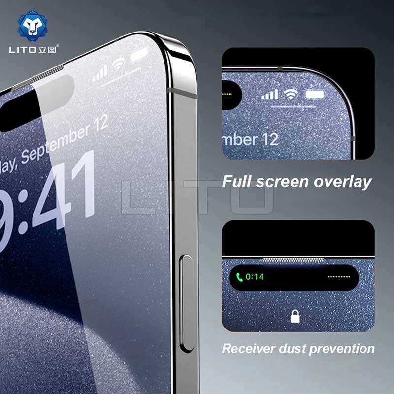 LITO D+ Ultra 360 privacy glass applied on iPhone