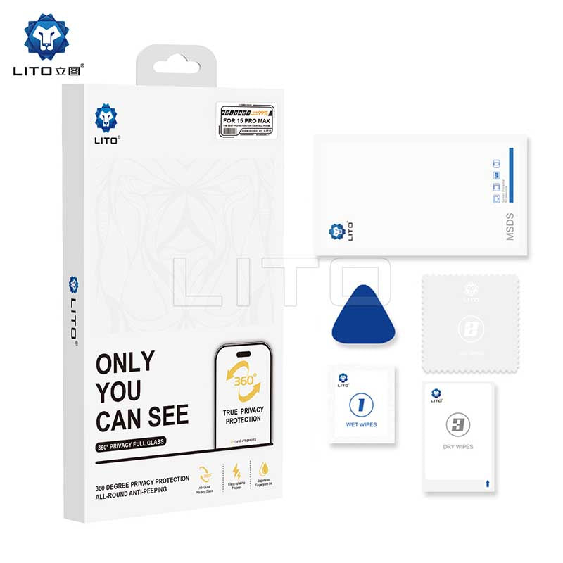 LITO D+ Ultra 360 privacy tempered glass packaging box