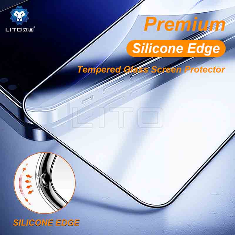 LITO D+ Ultra Silicone Edge Clear Full Glue Tempered Glass Screen Protector – Edge-to-Edge Protection