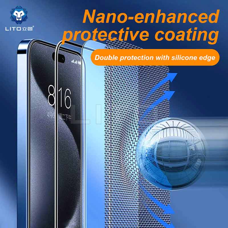 LITO D+ Ultra Silicone Edge Clear Full Glue Tempered Glass Screen Protector – Edge-to-Edge Protection