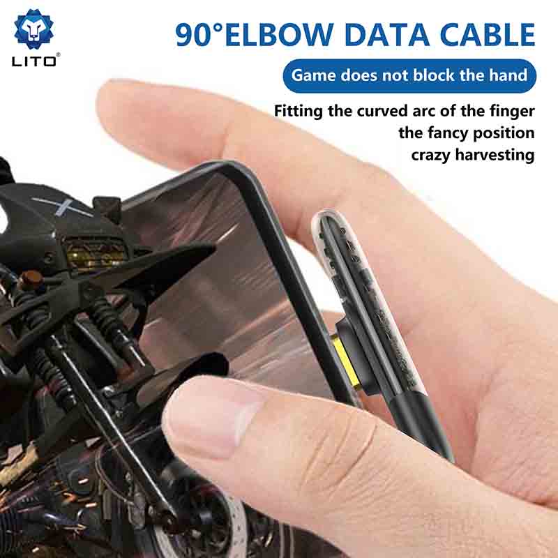 LITO LD11 90° Elbow Flat Braided 60W USB Charging Cable