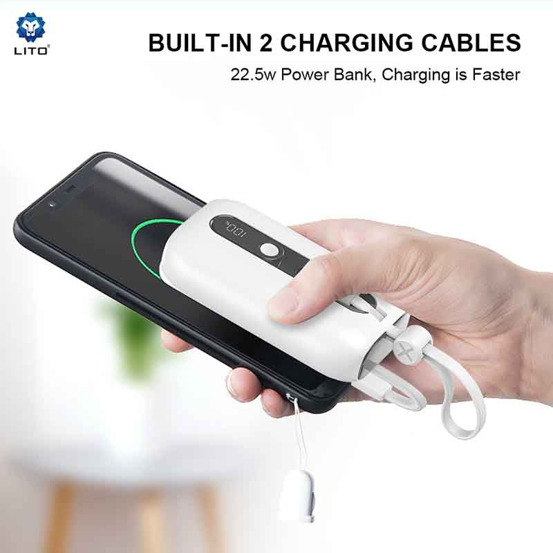 LITO LP06 22.5W 10000mAh Power Bank With Built-In Cable
