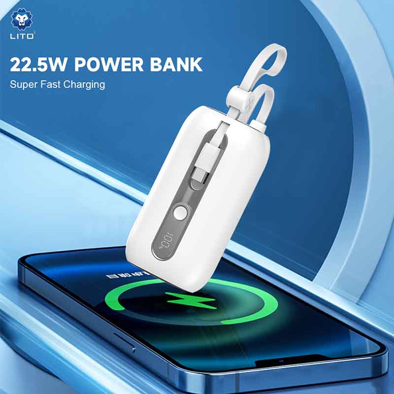 LITO LP06 22.5W 10000mAh Power Bank With Built-In Cable