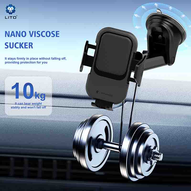 LITO LT-W10 car mount with dashboard clip fitted