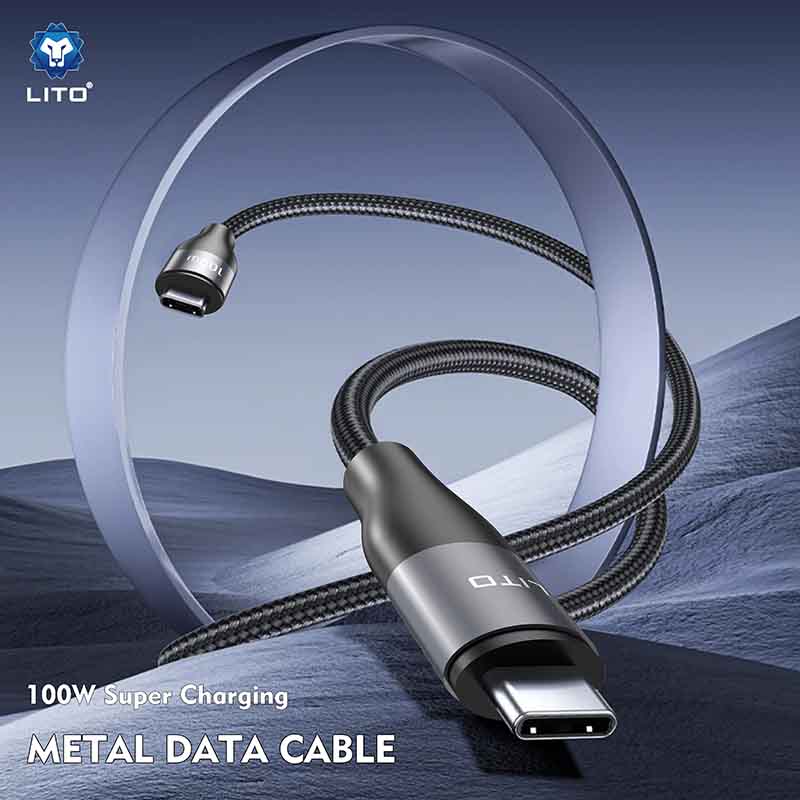 LITO LD23 1m 6A 100W Fast Charging Metal Type-C Cable
