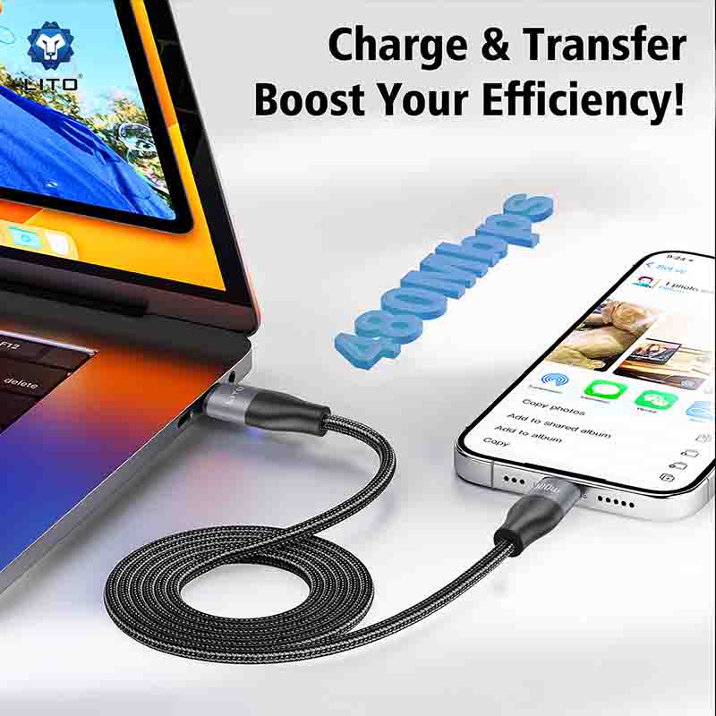 LITO LD25 2m 100W USB-C to USB-C Braided Charging Cable