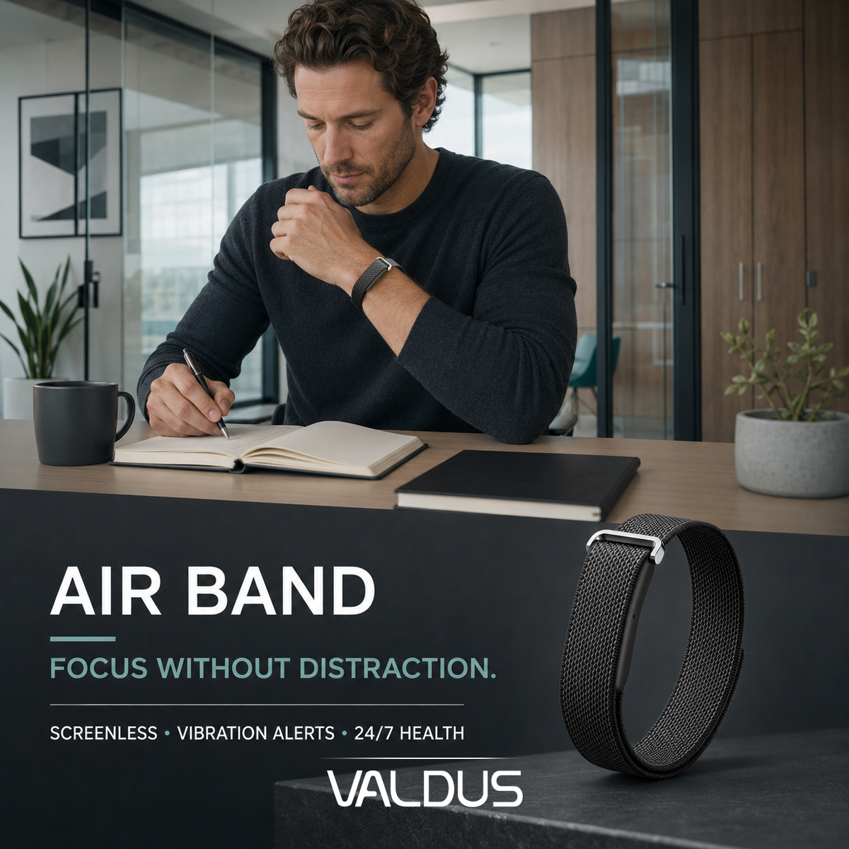 Valdus Air Band Screenless Smart Band – Health Tracking