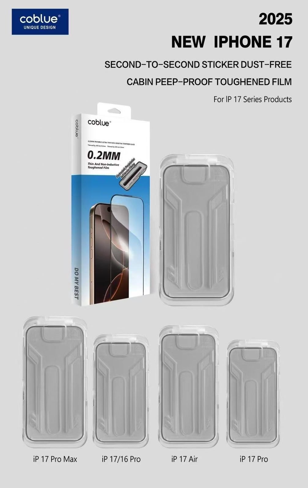 CoBlue Magic Box Easy Application Screen Protector for iPhone 17 Series – Clear & Privacy