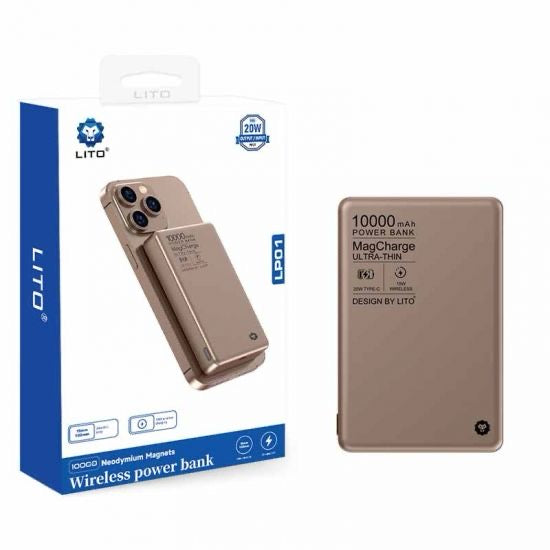LITO LP01 10,000mAh Magnetic Power Bank – Fast & Secure Charging