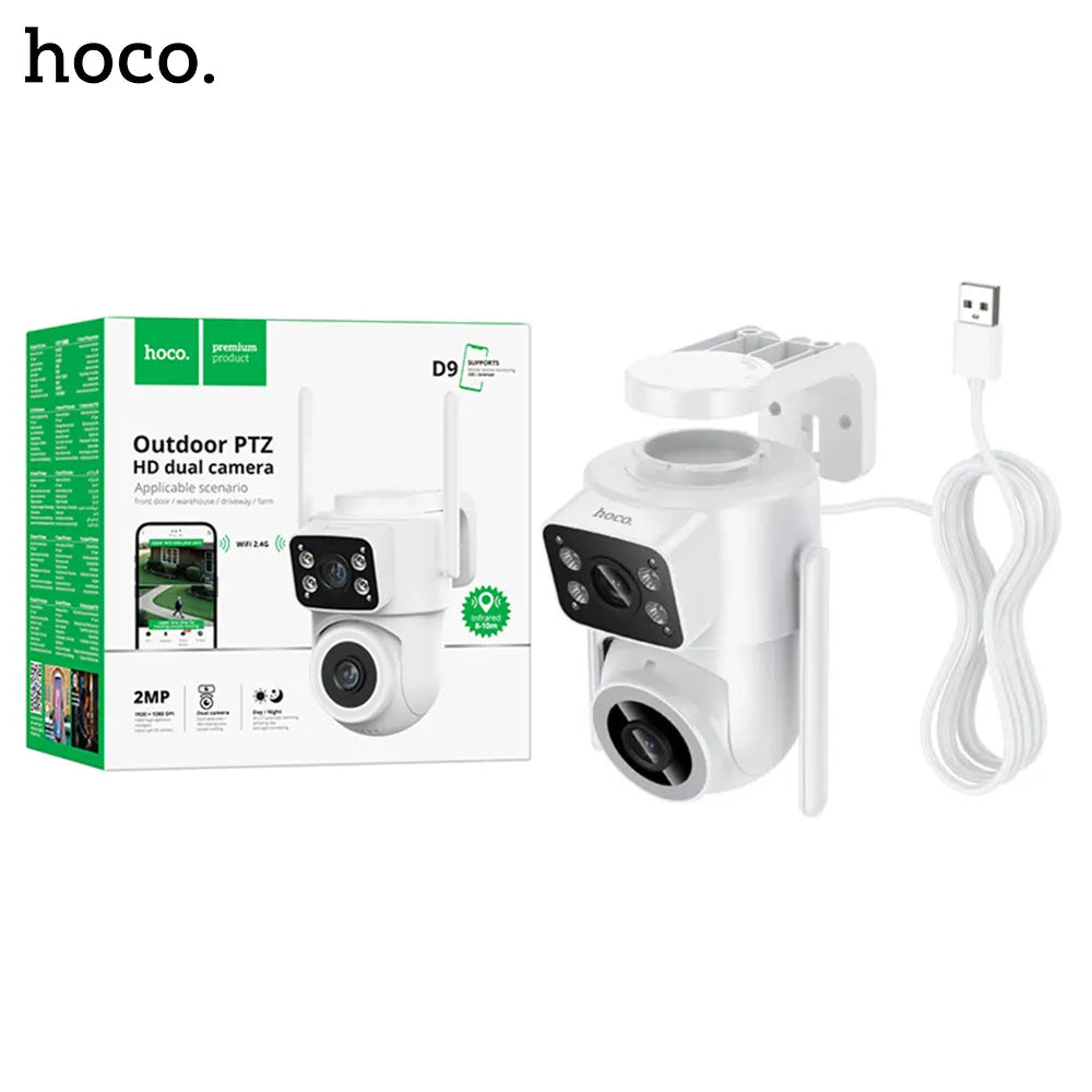 Outdoor PTZ Dual-Lens Security Camera HD – HOCO D9, Night Vision