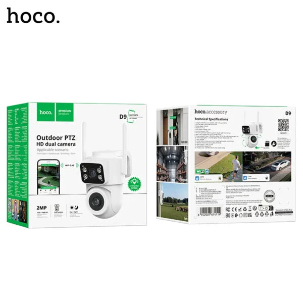 Outdoor PTZ Dual-Lens Security Camera HD – HOCO D9, Night Vision
