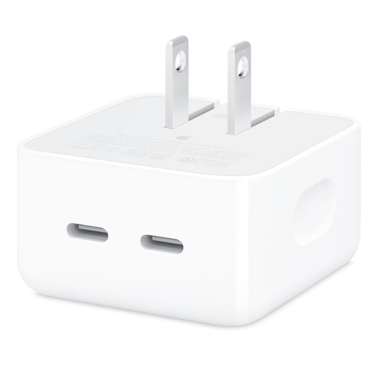 Apple 35W Dual USB-C Power Adapter – Front View Official Packaging