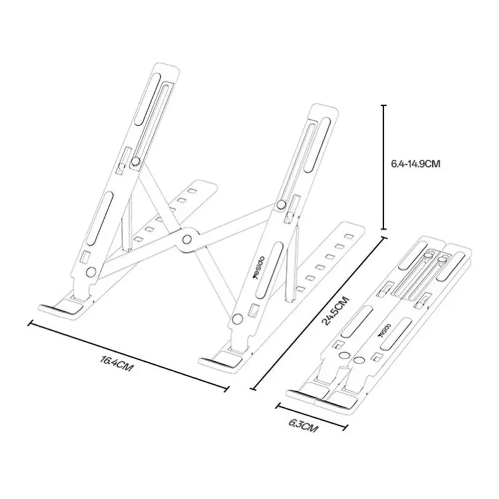 Yesido LP07 laptop stand holding a laptop at raised height