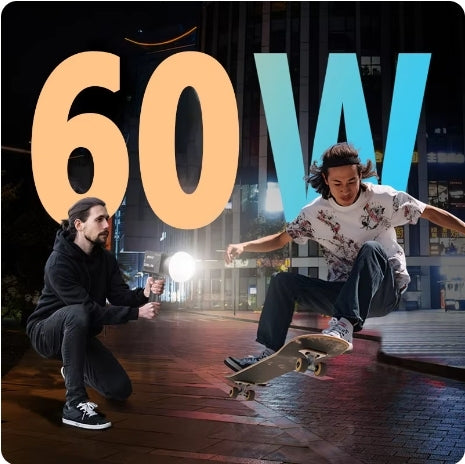 60W COB Video Light – Bi-Color Handheld Fill Light with Battery
