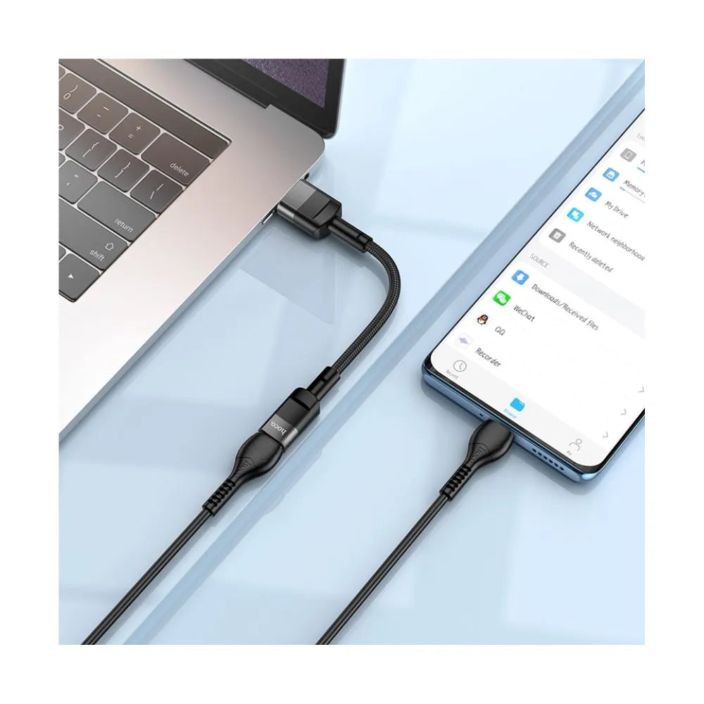 HOCO U107 USB-A Male to Type-C Female Adapter Cable – 10cm