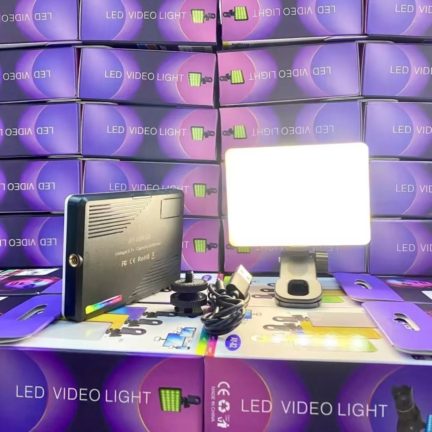 AY-81 Pocket Video Light – Front View with Controls