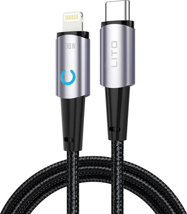 Lito LD10 30W Super Charging Metal Data Cable – Type-C to Lightning
