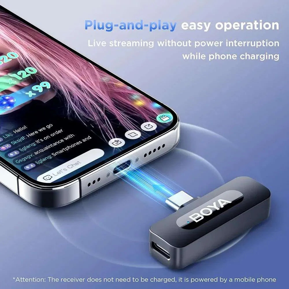 BOYA BY-V20 dual USB-C wireless mic system packaging box