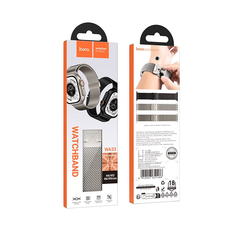 HOCO wa33 Stainless Steel Watch Band with Snap Buckle Design