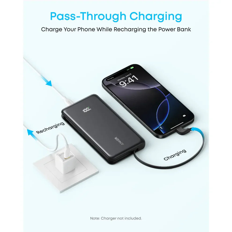 Anker Zolo 10,000mAH & 20,000mAH Power Bank 22.5W with Built-In USB-C Cable