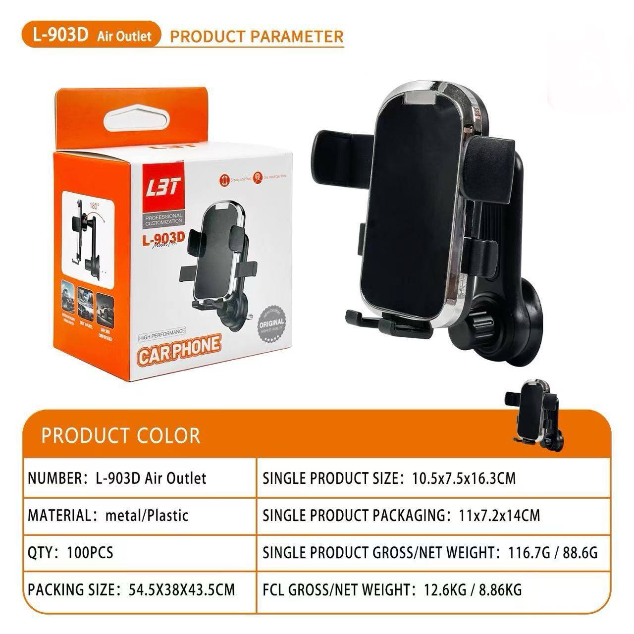 Car Phone Holder – Air Vent Mount with Secure Grip & 360° Rotation