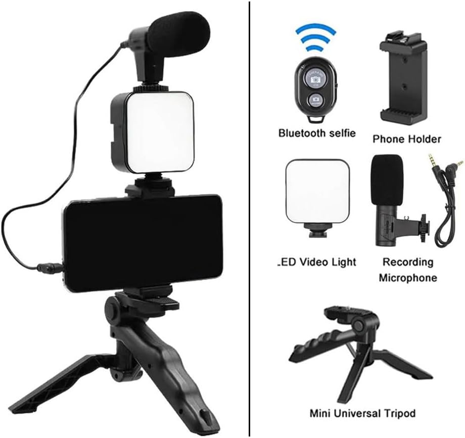 smartphone stabilizer rig with dual handle grip for filming
