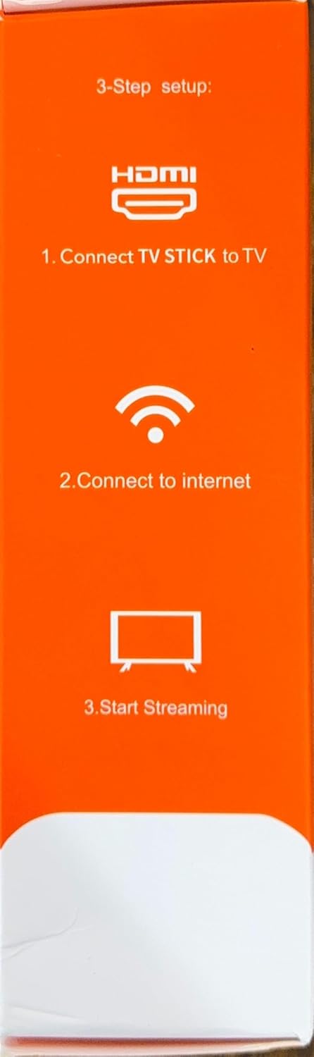 Compact TV stick plug and play setup for smart TV streaming
