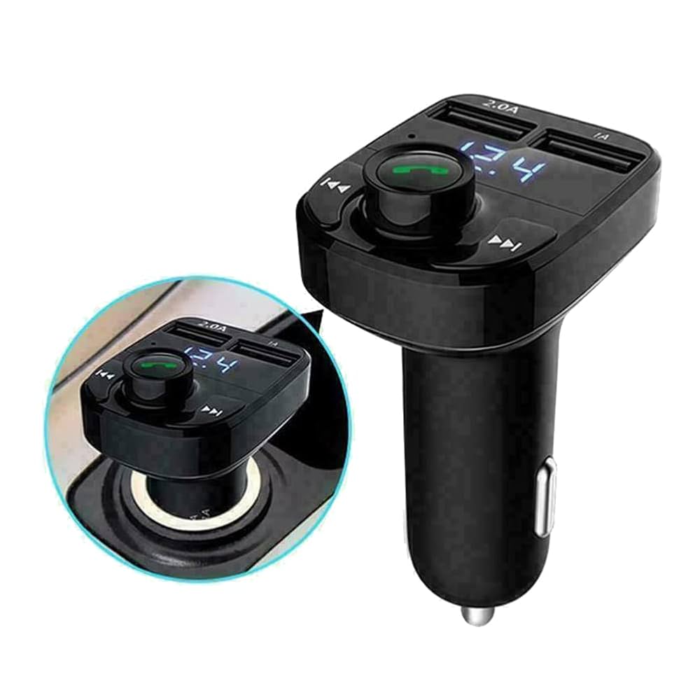 Vdenmenz Car Wireless FM Transmitter – Bluetooth Audio Adapter with Hands-Free Calling & Dual USB Charging