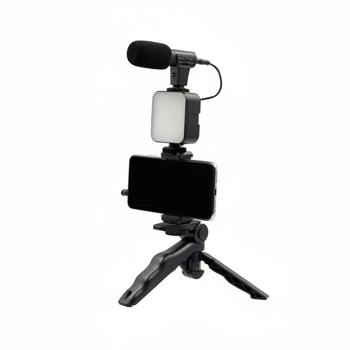 Plokama PK-771 5 in 1 video rig kit with microphone and LED light
