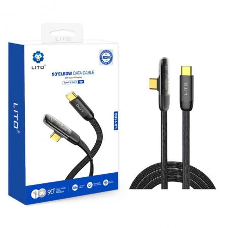 LITO LD11 90° Elbow Flat Braided 60W USB Charging Cable