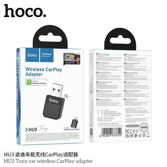 HOCO HU3 Wireless CarPlay Adapter | Convert Wired CarPlay to Wireless