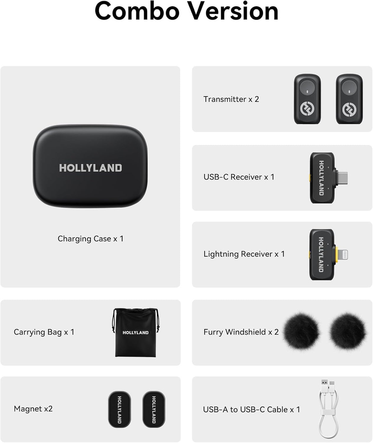 Hollyland Lark A1 Wireless Lavalier Mic for iPhone and USB-C
