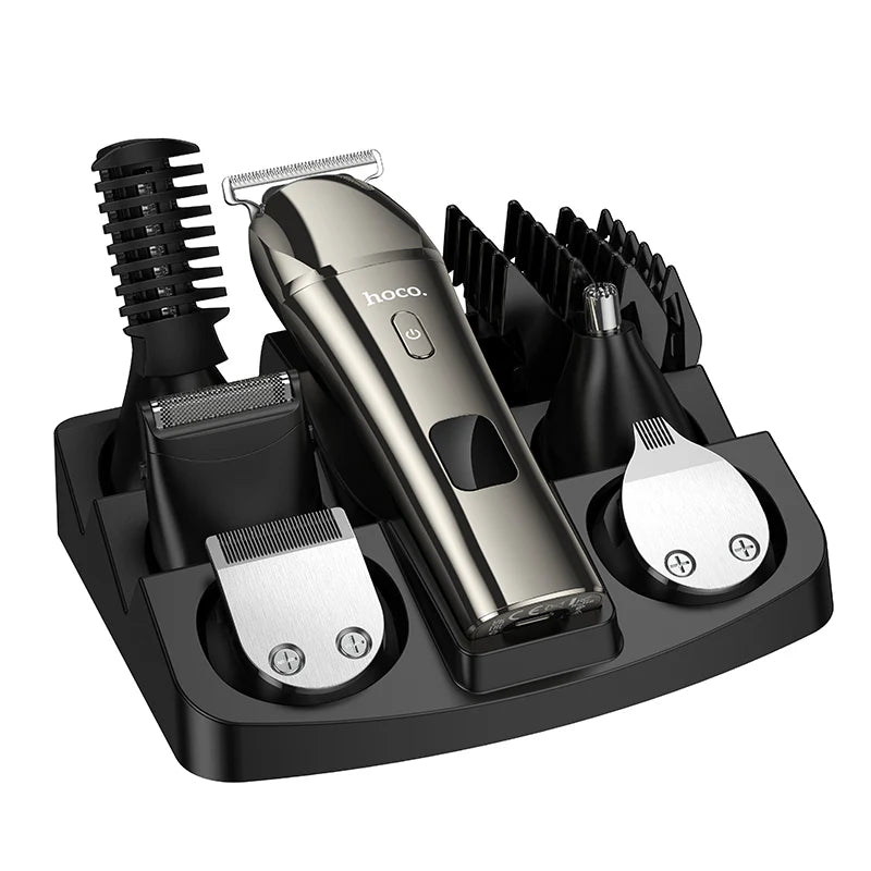 HOCO HP26 Electric Hair Clipper – 6-in-1 Grooming Set | IPX6 Waterproof | 7500 RPM