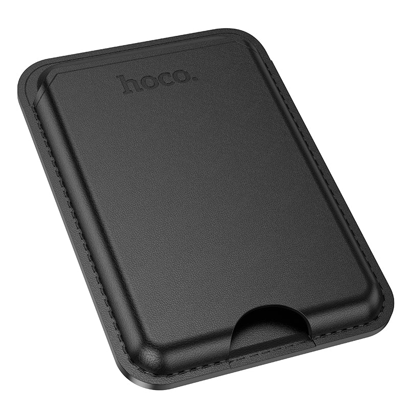 HOCO DLB01 leather magnetic card holder on iPhone
