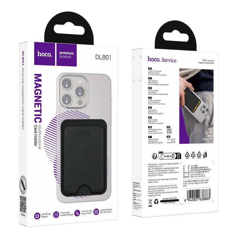HOCO card pocket holding bank cards on phone
