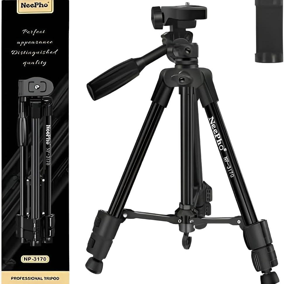 Neepho NP-3170 Tripod – Adjustable Lightweight Tripod with Phone & Camera Mount