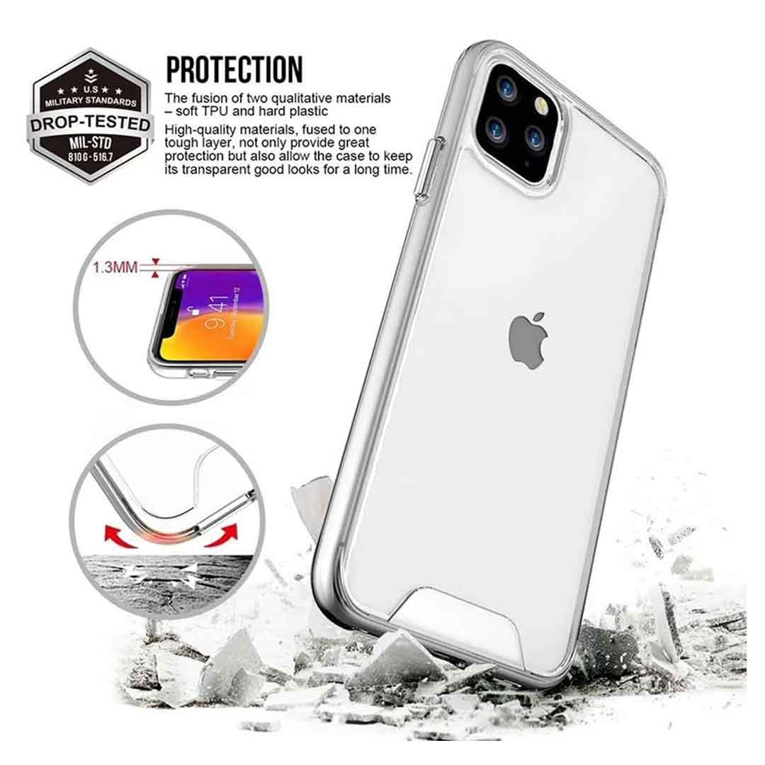 SPACE Shockproof Clear Rubber Case – Slim & Durable Protection