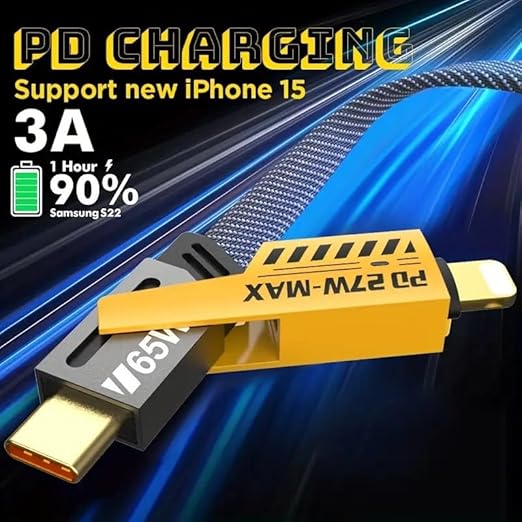 4-in-1 USB-C Charger Cable 65W – Fast Charging & Data Sync