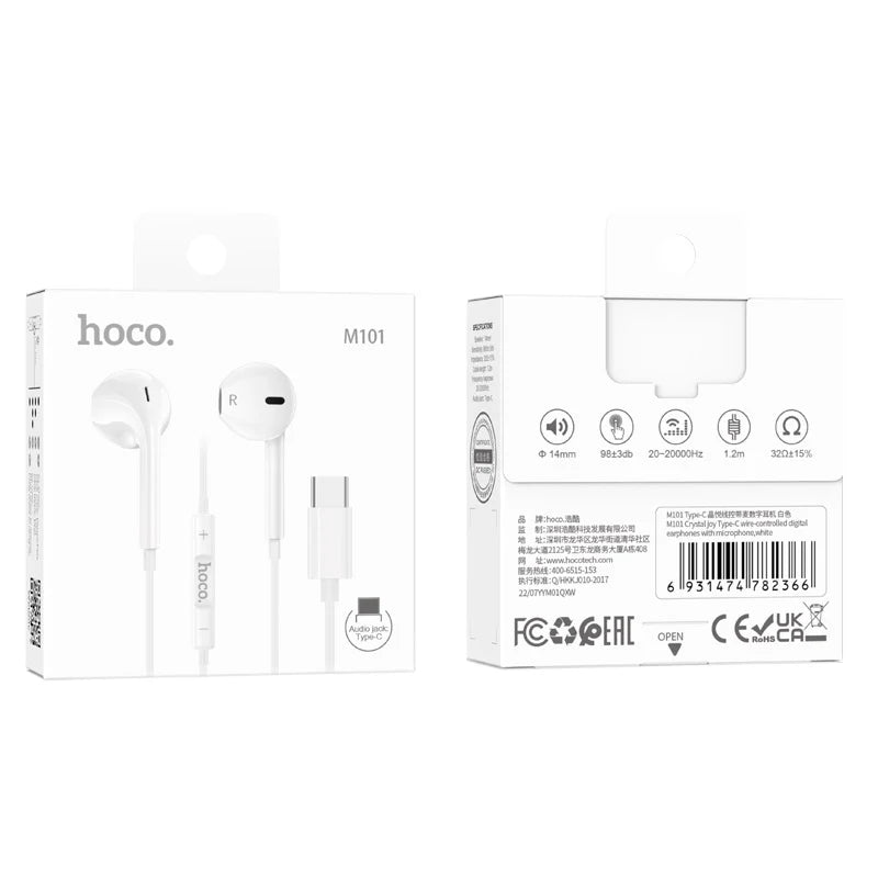 HOCO M101 Wired Earphones with Microphone | Type-C