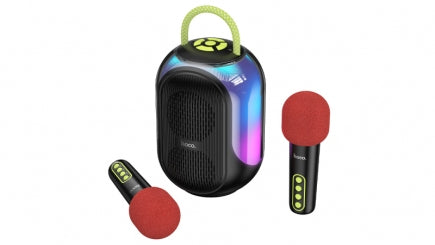 HOCO DS68 Cool RGB Bluetooth Karaoke Speaker Black with Two Wireless Microphones