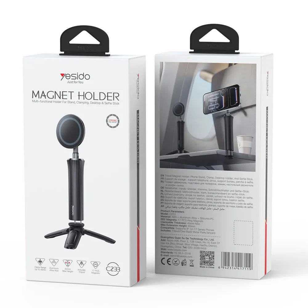 Yesido C233 Magnetic Phone Holder - Tripod, Stand & Selfie Stick