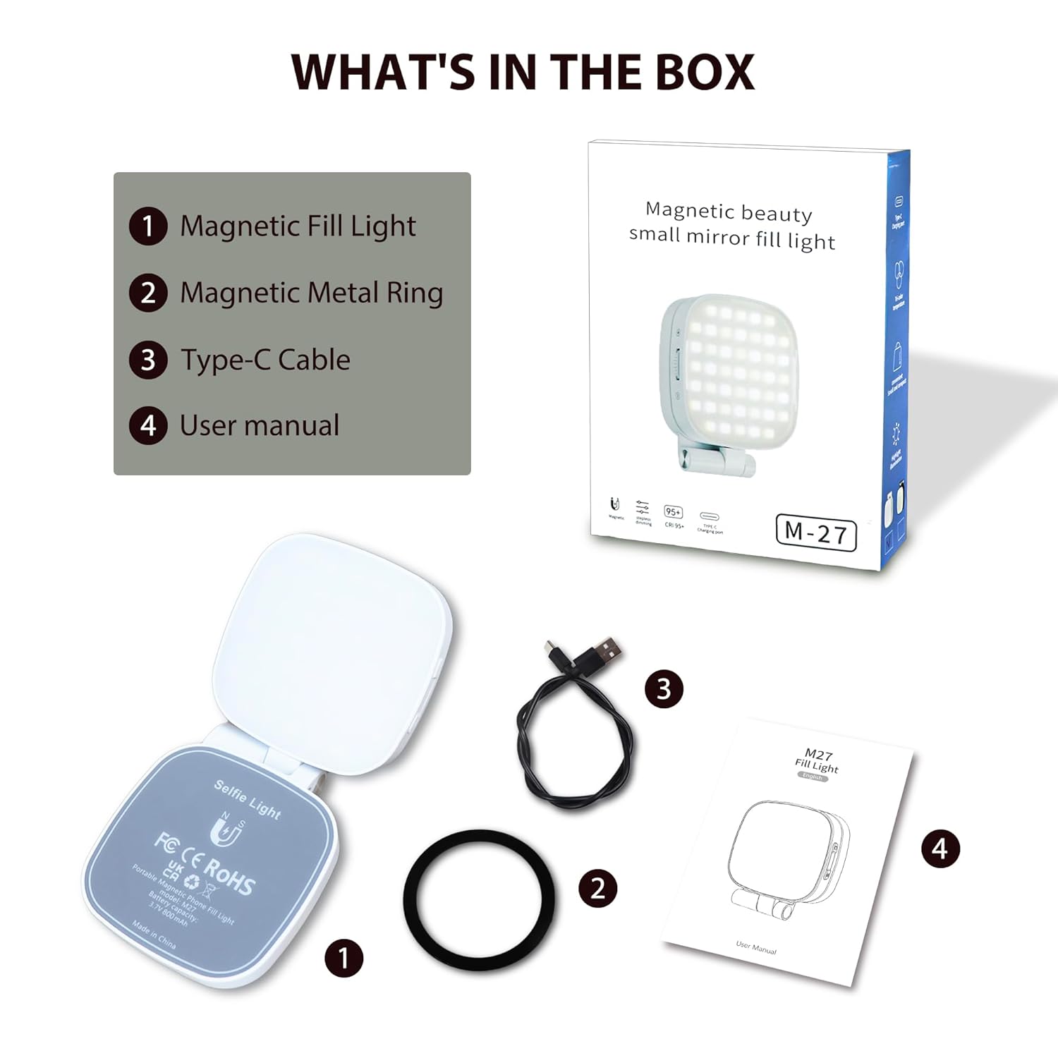 Magnetic 3-in-1 Selfie Ring Light with Mirror – MagSafe Compatible
