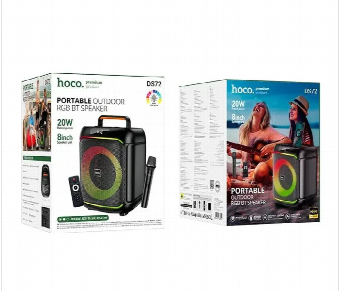 HOCO DS72 portable Bluetooth speaker with wireless microphone