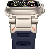Apple Watch Armor Strap – Orange FKM Rubber Stainless Steel