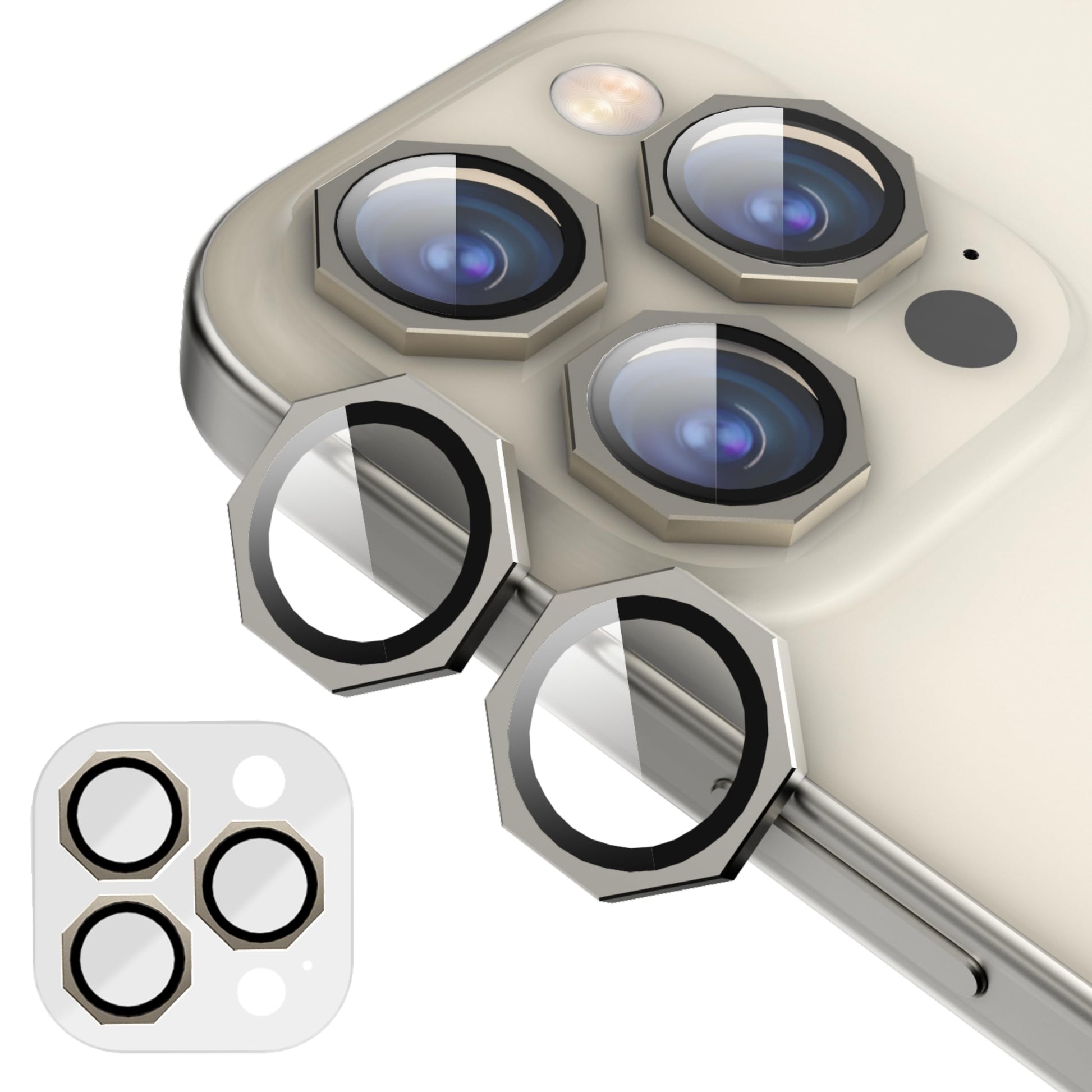 octagon shape camera protector for iPhone lens