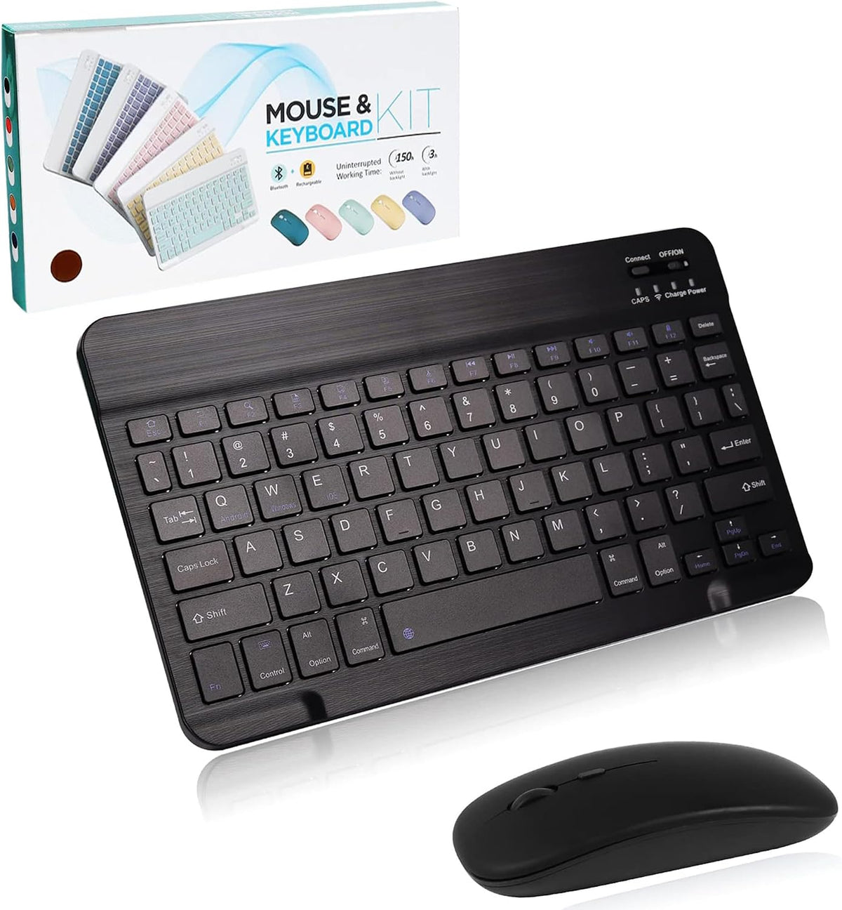 Rechargeable Bluetooth Keyboard & Mouse Combo – for iPad, Tablet, Phone & Laptop