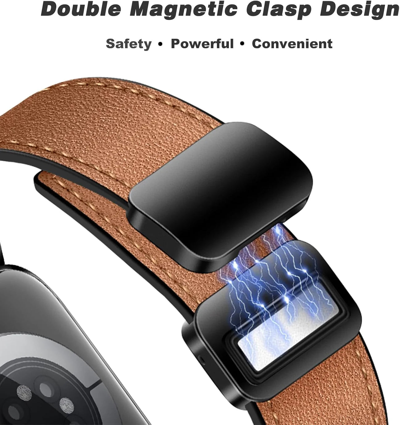 Magnetic Leather Apple Watch Band – Premium Comfort Strap