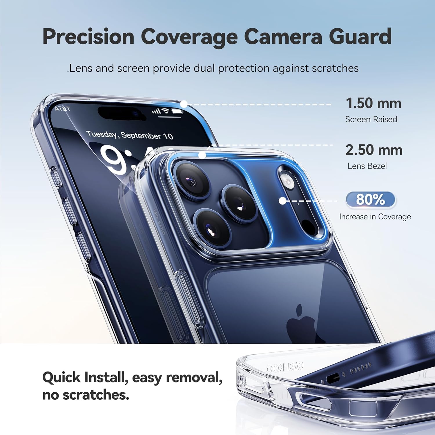 BERLIA Clear TPU Back Case for iPhone 17 Pro & Pro Max – Shockproof Anti-Yellowing